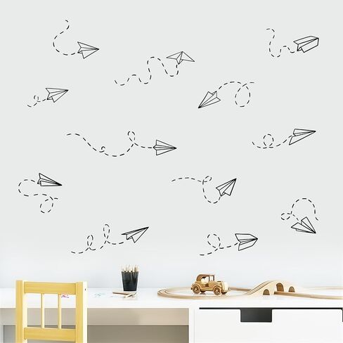 Papper Airplane Wall Stickers, Airplan Wallpaper for Boys' Room Decor Perfect Airplane Cutouts for Bulletin Boards and Playrooms in Kuwait
