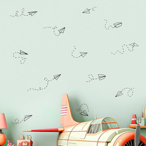 Papper Airplane Wall Stickers, Airplan Wallpaper for Boys' Room Decor Perfect Airplane Cutouts for Bulletin Boards and Playrooms in Kuwait