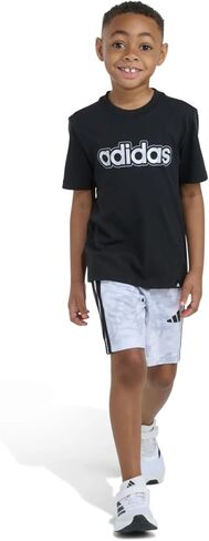 adidas Boys boys Camo Short Set, Black, 4 in Kuwait