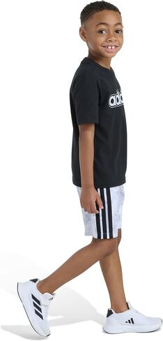 adidas Boys boys Camo Short Set, Black, 4 in Kuwait