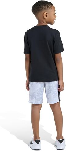 adidas Boys boys Camo Short Set, Black, 4 in Kuwait