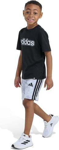 adidas Boys boys Camo Short Set, Black, 4 in Kuwait