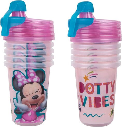 The First Years Take & Toss Disney Minnie Mouse Sippy Cups - Reusable Toddlers Cups with Lids - Kids Party Pack with 2 Travel Caps - 10 Oz - 10 Count in Kuwait