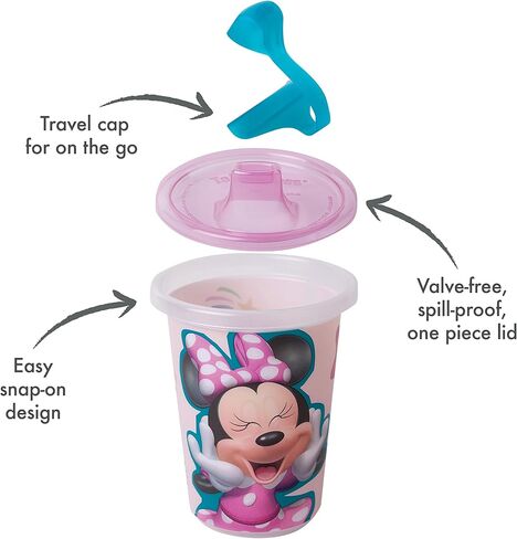 The First Years Take & Toss Disney Minnie Mouse Sippy Cups - Reusable Toddlers Cups with Lids - Kids Party Pack with 2 Travel Caps - 10 Oz - 10 Count in Kuwait