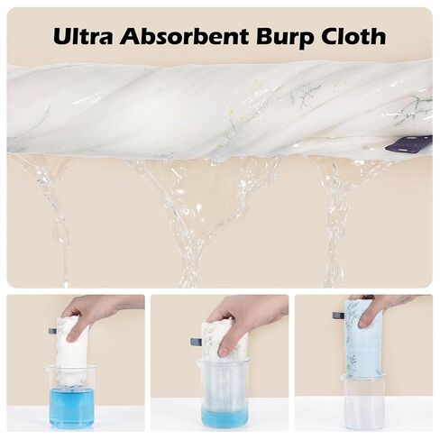 Muslin Burp Cloths 3-Pack, Large 20" x 10", 100% Cotton, Ultra-Absorbent for Newborns, Cute Neutral Prints, Multi-Use as Wash Cloths, Face Cloths & Baby Bibs in Kuwait
