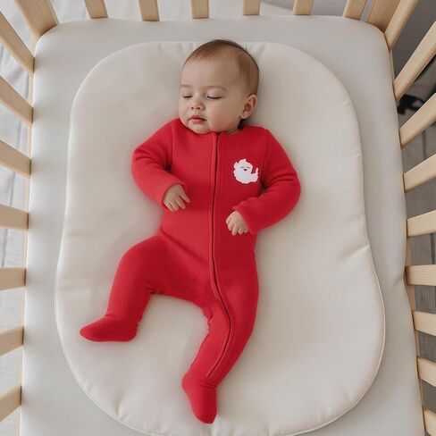 My First Christmas Baby Boy Outfit Newborn Waffle Santa Jumpsuit Footie Romper Infant Zipper Onesie Fall Clothes (B Santa Red, 0-3 Months) in Kuwait