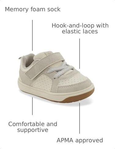 Stride Rite Unisex Kids Addison (Infant/Toddler) White 4 Toddler Medium in Kuwait