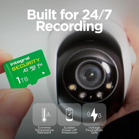 Integral 128GB High Endurance microSD Card for CCTV, Dash Cam & Security Cameras, 4K Video| Up to 24,000 Hours Continuous Recording in Kuwait