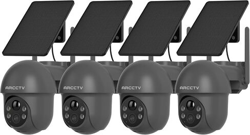 ARCCTV Solar Security Cameras Wireless Outdoor 5G WiFi | 4MP 360° View, Battery Powered, Night Vision with Light, 2-Way Audio, PIR Motion Sensor, Dual Band WiFi, SD/Cloud Storage in Kuwait