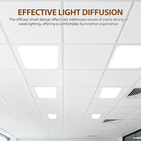 1PC Ceiling Light Diffuser, Acrylic Led Light Cover Replacement, Square Lamp Shade Diffuser Sheet for Fluorescent Ceiling Ligh·ts Fixtures, 8.84 x 8.84 Inch, White in Kuwait