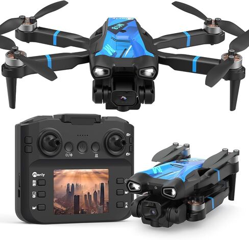 M18LCD Drone with 4K Camera for Adults, Drone with Screen Remote, One Key Start, Brushless Motor, RC Foldable Quadcopter for Beginners, Mini FPV Drone for Adults Gifts in Saudi Arabia