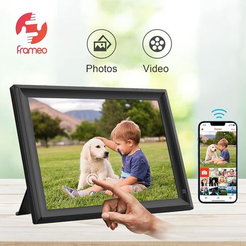 15.6inch FRAMEO Digital Photo Frame with 1920x1080 FHD IPS LCD Touch Screen, Dual-WiFi Share Photos & Videos Via Frameo App, Support USB Drive/SD Card Extend Storage, Auto-Rotate in Kuwait