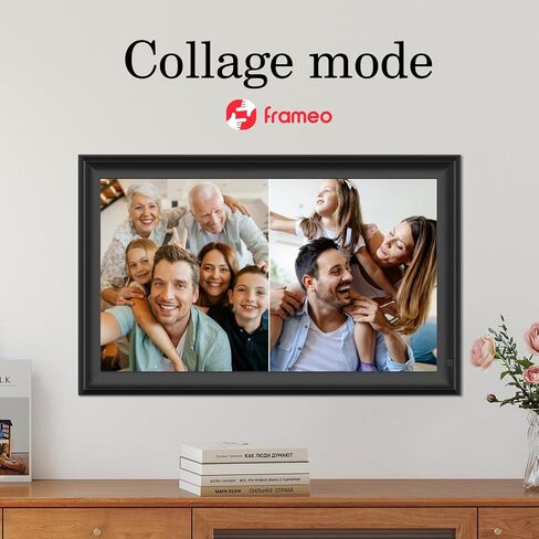 15.6inch FRAMEO Digital Photo Frame with 1920x1080 FHD IPS LCD Touch Screen, Dual-WiFi Share Photos & Videos Via Frameo App, Support USB Drive/SD Card Extend Storage, Auto-Rotate in Kuwait