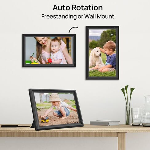 15.6inch FRAMEO Digital Photo Frame with 1920x1080 FHD IPS LCD Touch Screen, Dual-WiFi Share Photos & Videos Via Frameo App, Support USB Drive/SD Card Extend Storage, Auto-Rotate in Kuwait