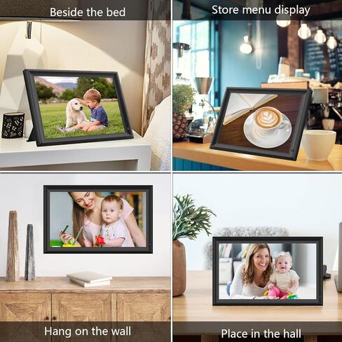 15.6inch FRAMEO Digital Photo Frame with 1920x1080 FHD IPS LCD Touch Screen, Dual-WiFi Share Photos & Videos Via Frameo App, Support USB Drive/SD Card Extend Storage, Auto-Rotate in Kuwait