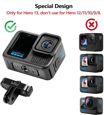 HSU Magnetic Latch Mount for GoPro Hero 13 Black/Mission 1/GoPro Max 2 | Quick Release Tripod Connector Port, Dual-Latch Design/ J-Hook Buckle/ Tripod Mount, GoPro Mission 1/1 PRO Accessory (2 Pack) in Kuwait