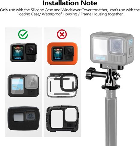 HSU Magnetic Latch Mount for GoPro Hero 13 Black/Mission 1/GoPro Max 2 | Quick Release Tripod Connector Port, Dual-Latch Design/ J-Hook Buckle/ Tripod Mount, GoPro Mission 1/1 PRO Accessory (2 Pack) in Kuwait