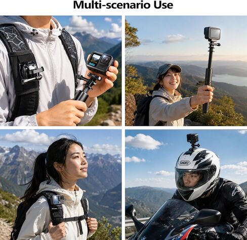 HSU Magnetic Latch Mount for GoPro Hero 13 Black/Mission 1/GoPro Max 2 | Quick Release Tripod Connector Port, Dual-Latch Design/ J-Hook Buckle/ Tripod Mount, GoPro Mission 1/1 PRO Accessory (2 Pack) in Kuwait
