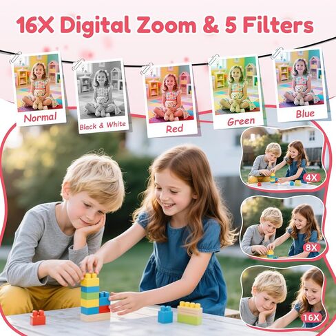 Digital Camera, FHD 4K Digital Point and Shoot Camera with 16X Zoom Anti Shake, 48MP Compact Small Camera with 32GB Card for Boys Girls Kids in Kuwait