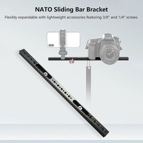 Extended Multi-Functional NATO Slide Bar, SLR Camera Cage Extension Rail-Type, ARRI-Standard Positioning Top Handle Quick-Release Installation Slider in Kuwait