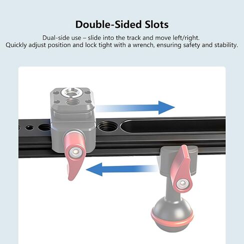 Extended Multi-Functional NATO Slide Bar, SLR Camera Cage Extension Rail-Type, ARRI-Standard Positioning Top Handle Quick-Release Installation Slider in Kuwait