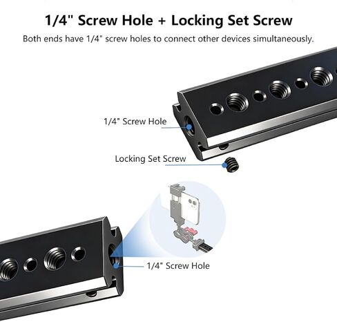 Extended Multi-Functional NATO Slide Bar, SLR Camera Cage Extension Rail-Type, ARRI-Standard Positioning Top Handle Quick-Release Installation Slider in Kuwait