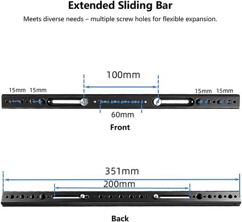 Extended Multi-Functional NATO Slide Bar, SLR Camera Cage Extension Rail-Type, ARRI-Standard Positioning Top Handle Quick-Release Installation Slider in Kuwait