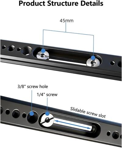Extended Multi-Functional NATO Slide Bar, SLR Camera Cage Extension Rail-Type, ARRI-Standard Positioning Top Handle Quick-Release Installation Slider in Kuwait