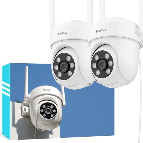 Vicohome 2K Wired Outdoor Camera, Plug-in, 24/7 Recording, AI Tracking, Home Security, 2.4GHz Wi-Fi, 360° View Pan/Tilt, Two Way Audio,Color Night Vision,Easy to Setup, Strobe Siren,180 Days Care Plan in Kuwait