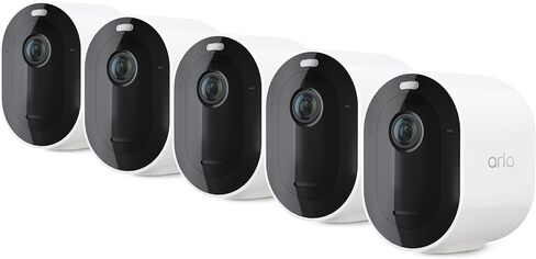 Arlo Pro 5S 2K HDR wireless outdoor security camera, color night vision, 160° FOV, rechargeable battery, weatherproof, 5-camera kit, white in Kuwait