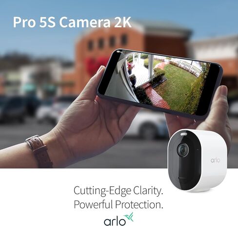 Arlo Pro 5S 2K HDR wireless outdoor security camera, color night vision, 160° FOV, rechargeable battery, weatherproof, 5-camera kit, white in Kuwait