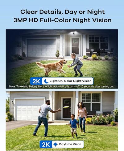 Solar Floodlight Camera Outdoor, 2K Security Camera with 1600LM Dual Lights, 24/7 Recording, PIR and Motion Alerts, Color Night Vision, 2-Way Audio, Siren, 2.4GHz WiFi, Compatible with Alexa in Kuwait