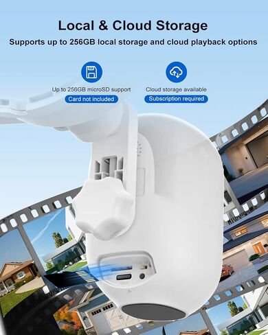Solar Floodlight Camera Outdoor, 2K Security Camera with 1600LM Dual Lights, 24/7 Recording, PIR and Motion Alerts, Color Night Vision, 2-Way Audio, Siren, 2.4GHz WiFi, Compatible with Alexa in Kuwait