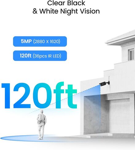 ZOSI 8 Channel 4K NVR with 4 x 5MP PoE Security Camera System, 2TB HDD | AI Human/Vehicle Detection, Instant Alerts, 120ft Night Vision, Outdoor Indoor, 24/7 Record, 16CH Expandable, Remote Access in Kuwait