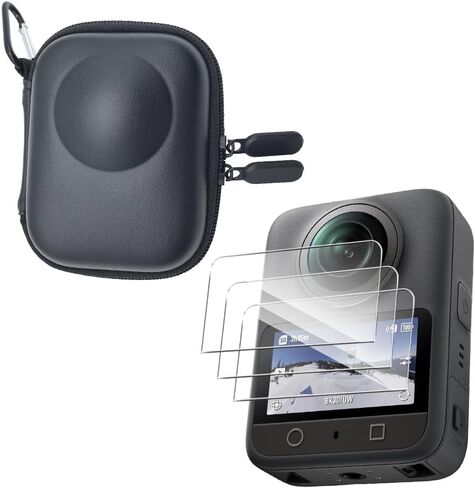 Screen Protector for Dji Osmo 360 Camera and Travel Storage Carrying Case | HUADU,9H Tempered Glass Film, Full Coverage,Hard Shell Sleeve,Travel Storage in Kuwait
