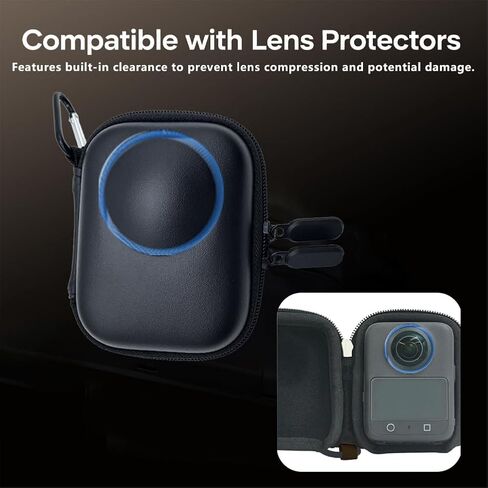 Screen Protector for Dji Osmo 360 Camera and Travel Storage Carrying Case | HUADU,9H Tempered Glass Film, Full Coverage,Hard Shell Sleeve,Travel Storage in Kuwait