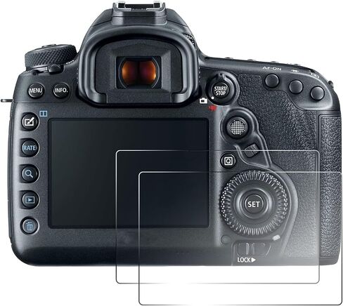 2Pcs Screen Protector Compatible with Canon EOS 5D Mark III 5DS 5DS R Camera, 0.26mm Crystal Clear Tempered Glass Film, Ideal for Travel Photography Daily Use, Anti-Scratch Anti-Fingerprint in Kuwait