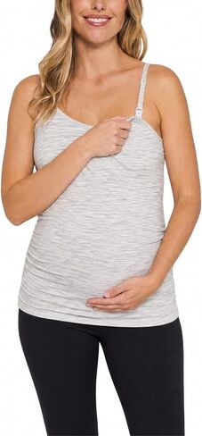 Motherhood Maternity Women's Clip Down Nursing Tank Top Cami with Adjustable Straps and Built-in Shelf Bra for Breastfeeding in Saudi Arabia