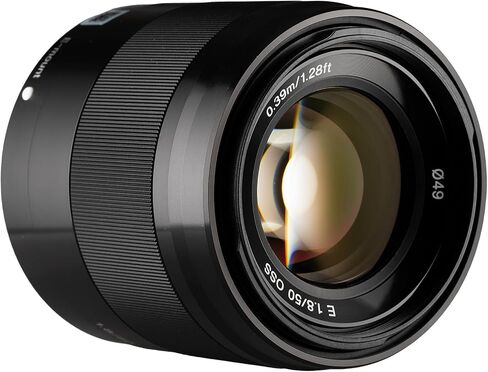 Sony E 50mm f/1.8 OSS Lens Bundle (Black) | APS-C Portrait Prime with Fast f/1.8 Aperture & Optical SteadyShot Stabilization | For Portrait & Everyday Use (SEL50F18/B) + Filter Kit + Case + Cap Keeper in Kuwait