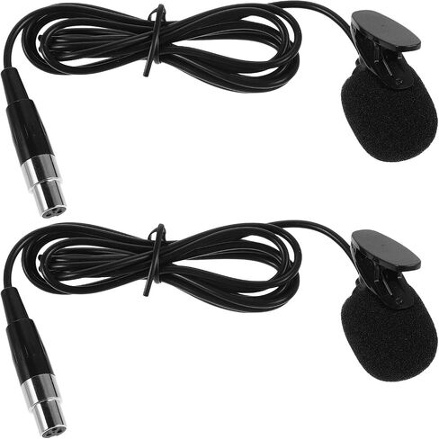 INOOMP 2pcs Clip On Lapel Microphone: 3Pin XLR Connector, Broadcast Voice Capture Mic for Online Teaching, Conference, Field Interview, Mobile Phone in Kuwait
