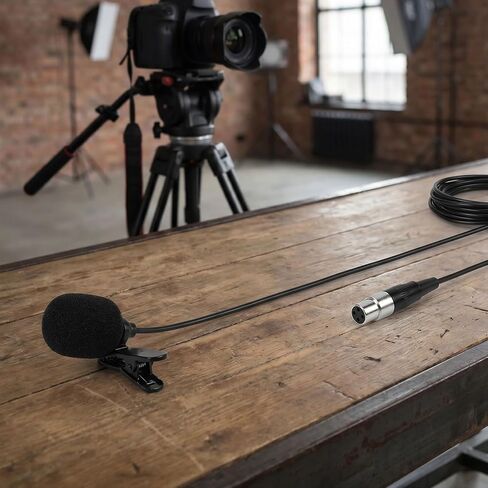 INOOMP 2pcs Clip On Lapel Microphone: 3Pin XLR Connector, Broadcast Voice Capture Mic for Online Teaching, Conference, Field Interview, Mobile Phone in Kuwait