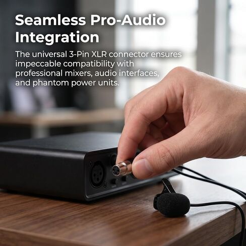 INOOMP 2pcs Clip On Lapel Microphone: 3Pin XLR Connector, Broadcast Voice Capture Mic for Online Teaching, Conference, Field Interview, Mobile Phone in Kuwait