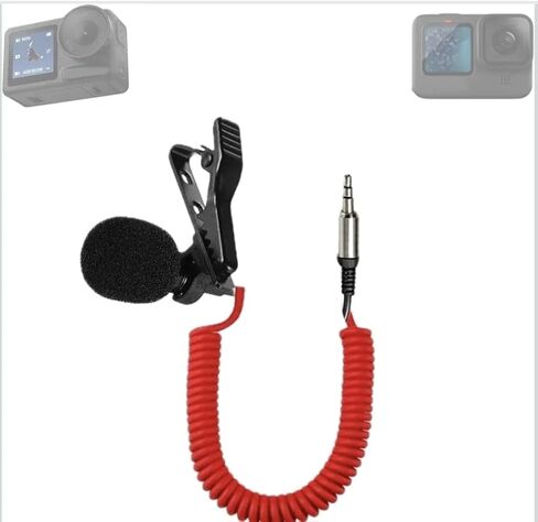 Noise Canceling Elastic Short Wire Microphone for Motovloggers Compatible with Gopro Hero 7/8/9/10/11/12 Mediamod/Mic Adapter and All Action Camera in Kuwait