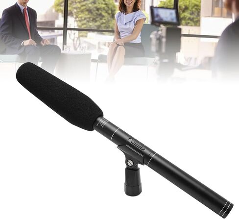 Fabater Camera Microphone Professional Interview Condenser Mic for Media Interviews, Conferences, and TV Shows with Windproof Foam Cover and Stable Stand in Kuwait