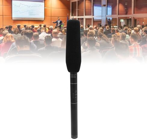Fabater Camera Microphone Professional Interview Condenser Mic for Media Interviews, Conferences, and TV Shows with Windproof Foam Cover and Stable Stand in Kuwait