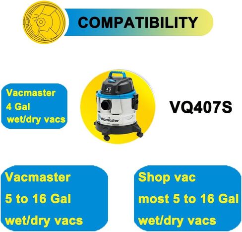 SpaceTent 3 Pack VFF51 Foam Filters for Vacmaster 5 to 16 Gallon Wet/Dry Vacs, Fit most Shop-Vac 5-16 Gal Vacuum, Replacement Dust Foam Sleeve | Also fit most Shop-Vac 5-16 Gal Vacuums, Replacement Dust Foam Sleeve, Washable & Reusable, Flexible & Tear Re in Kuwait