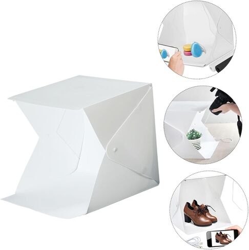 Zerodeko 20cm Folding LED Light Tent Portable Photography Light Box with Dual LED Bars and 6 Colored Backdrops for Professional and Amateur Photo Studio Shooting in Kuwait