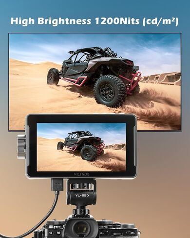 VILTROX DC-550 5.5-Inch Camera Field Monitor, 1920×1080 Full HD, 3D LUT DSLR Video with HDMI Input/Output, Audio Meter, Histogram, Peaking, False Color, Gyroscope Auto Flip in Kuwait