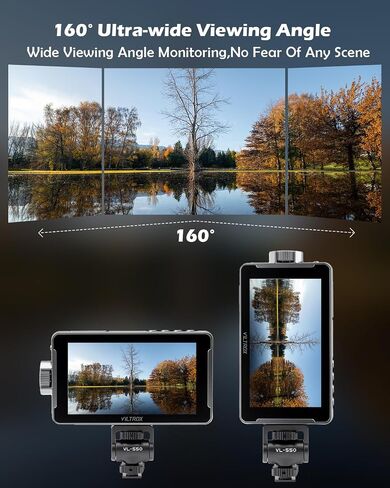 VILTROX DC-550 5.5-Inch Camera Field Monitor, 1920×1080 Full HD, 3D LUT DSLR Video with HDMI Input/Output, Audio Meter, Histogram, Peaking, False Color, Gyroscope Auto Flip in Kuwait