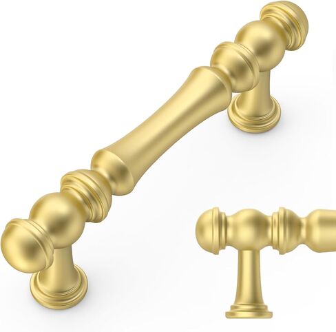 Amerdeco 10 Pack Heavy Duty Solid Zinc Alloy Champagne Bronze Cabinet Pulls - 5" Hole Centers (128mm) Champagne Gold Handles Suitable for Kitchen, Bathroom Drawers and Furniture Handles in Kuwait